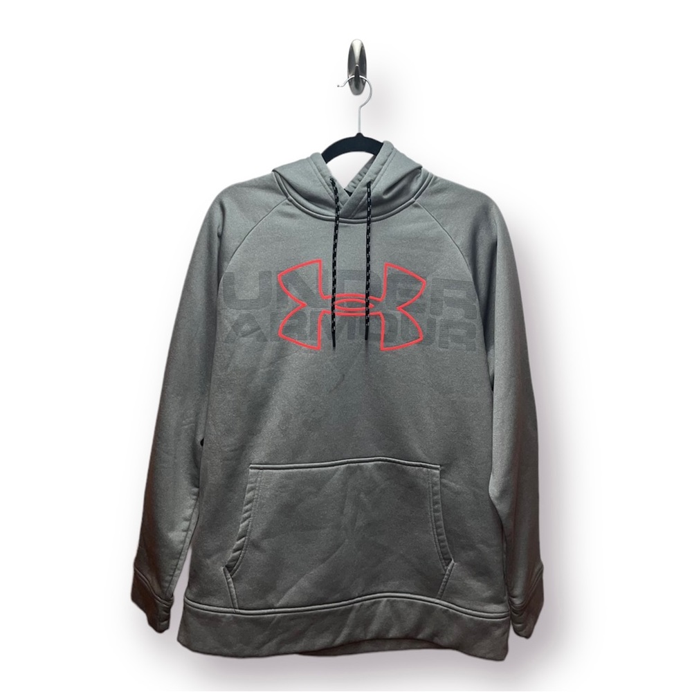 Under Armour gray hoodie with red logo. Size M